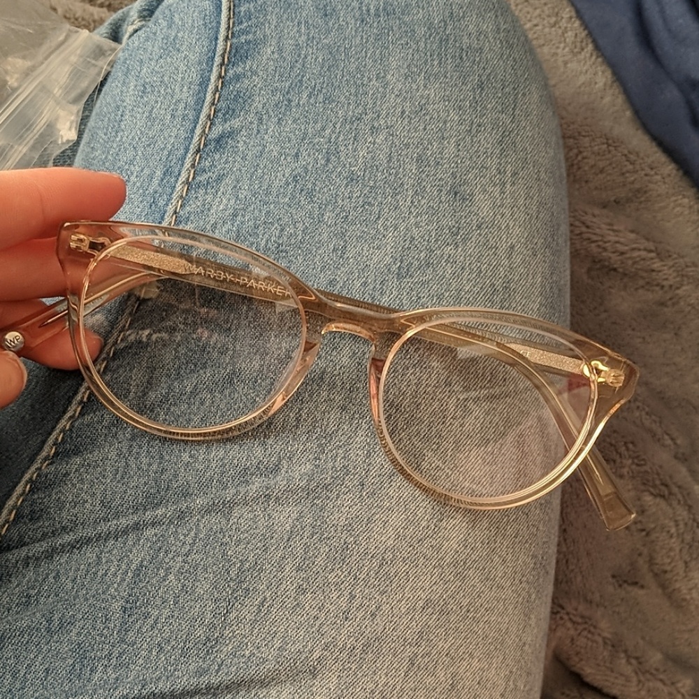 Warby Parker glasses. No prescription lense